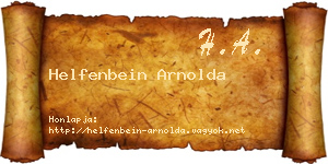 Helfenbein Arnolda névjegykártya